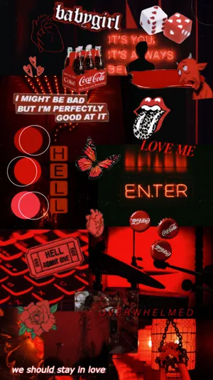 Red And Black E-girl Aesthetic Wallpaper