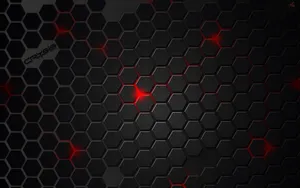 Red And Black Hexagonal Cell Wallpaper