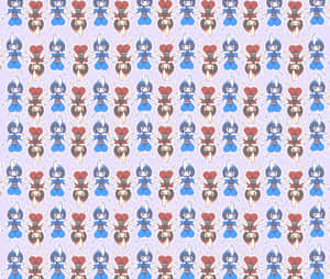 Red And Blue Bisharp Pattern Wallpaper