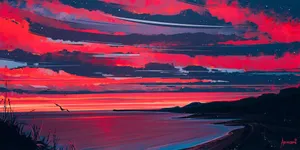 Red And Blue Tonal Sky Colors Wallpaper