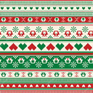 Red And Green Heart Christmas Sweater Wallpaper