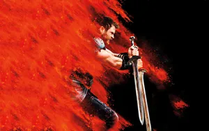 Red And Orange Artwork Of Thor Wallpaper