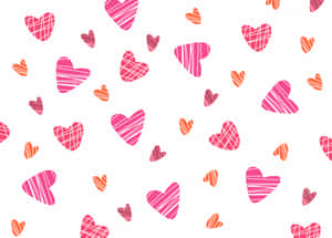 Red And Pink Cute Valentines Hearts Digital Artwork Wallpaper