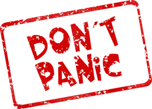 Red And White Don’t Panic Wallpaper