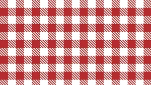 Red And White Gingham Pattern Wallpaper