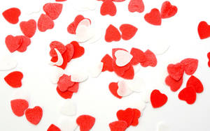 Red And White Love Hearts Wallpaper