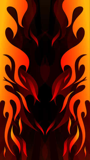 Red Android Fire Patterns Wallpaper