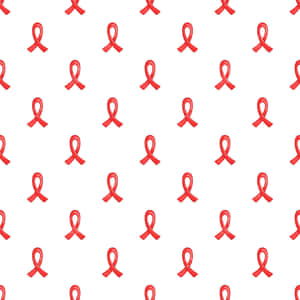 Red Awareness Ribbon Pattern Wallpaper