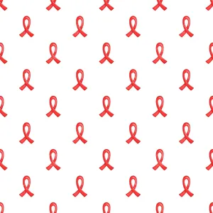 Red Awareness Ribbon Pattern Wallpaper