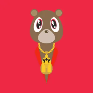Red Background Bear Illustration Wallpaper