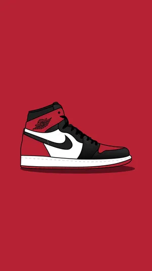 Red Background Nike Sneaker Art Wallpaper