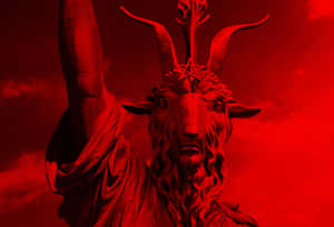 Red Baphomet Illustration Wallpaper