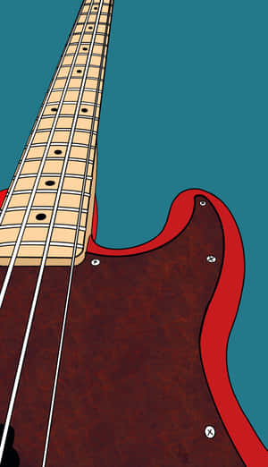 Red Bass Guitar Close Up Wallpaper