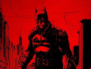 Red Batman Silhouette Wallpaper