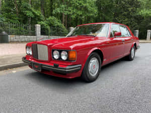 Red Bentley Turbo R Side View Wallpaper