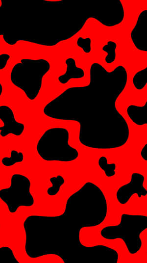 Red Black Cow Print Pattern Wallpaper