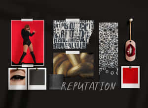 Red Black Reputation Collage Wallpaper