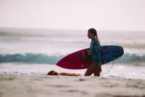 Red Blue Surfboard Wallpaper