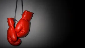 Red Boxing Gloves Hanging Wallpaper