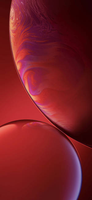 “red Bubbles Support The Bold Look Of The Iphone Xr” Wallpaper