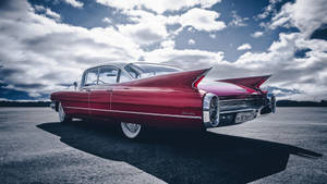 Red Cadillac Deville Rear View Wallpaper