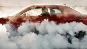 Red Car Burnout Smoke Wallpaper