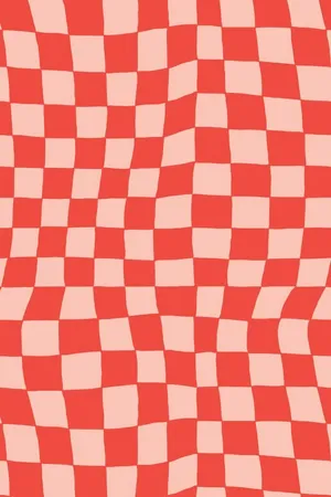 Red Checkered Wavy Pattern Wallpaper