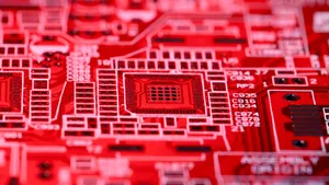 Red Circuit Board Closeup Wallpaper