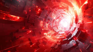 Red Cyber Tunnel Vortex Wallpaper