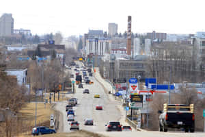 Red Deer Cityscapeand Traffic Canada Wallpaper