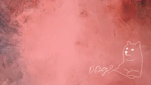 Red Doge Line Art Wallpaper