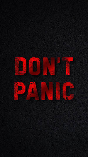 Red Don’t Panic Black Background Wallpaper
