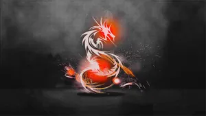 Red Dragon Light Art Wallpaper