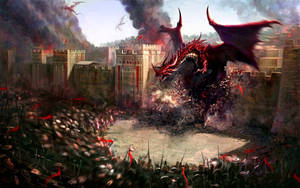 Red Dragon Prepares To Attack In Dunegons And Dragons Wallpaper