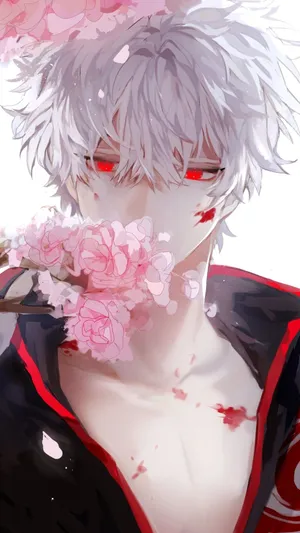 Red-eyed Aesthetic Anime Boy Wallpaper