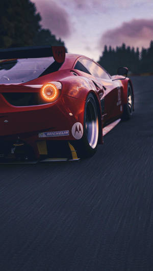 Red Ferrari 458 Sports Car Iphone Wallpaper