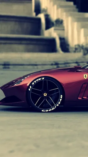 Red Ferrari Portofino Car Iphone Wallpaper