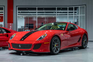 Red Ferrari599 G T O Petersen Museum Wallpaper