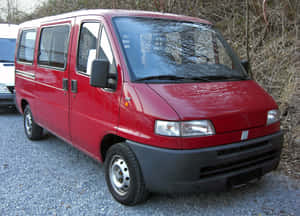 Red Fiat Ducato Van Wallpaper