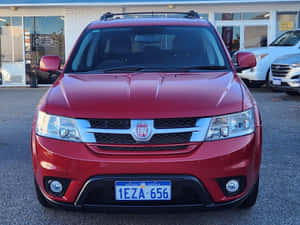 Red Fiat Freemont Front View Wallpaper