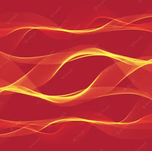 Red Fire Ocean Waves Wallpaper