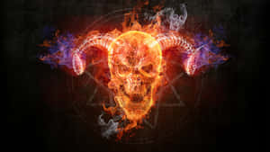 Red Flame Skull, An Unearthly Blend Of Fire & Bone Wallpaper