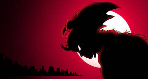 Red Full Moon As Seen In Netflix's Devilman Crybaby Wallpaper