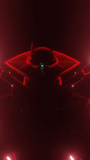 Red Futuristic Drone In Darkness Wallpaper