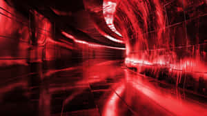 Red Futuristic Tunnel Lights Y2 K Aesthetic.jpg Wallpaper