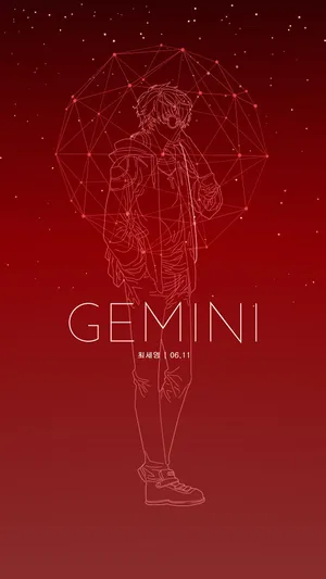 Red Gemini Astrology Iphone Wallpaper