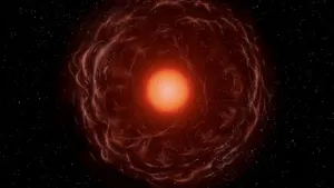 Red Giant Star Illuminating The Cosmos Wallpaper