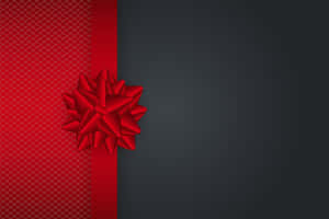 Red Gift Bowand Ribbon Texture Wallpaper