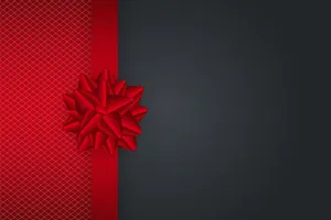 Red Gift Bowand Ribbon Texture Wallpaper