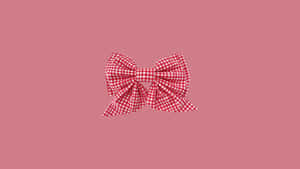 Red Gingham Preppy Bow Wallpaper